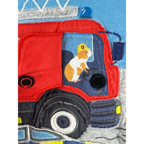 Mini Boden Lift Flap Emergency Responders Blue Applique Long Sleeve size  9-10 - Picture 5 of 12